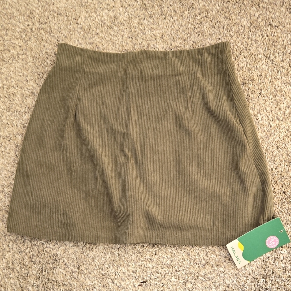 Madewell Green Ribbed Mini Skirt Casual